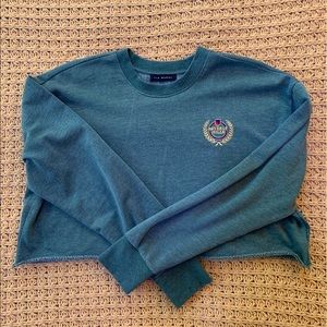 LA Hearts Crop Top Crew Neck Sweater